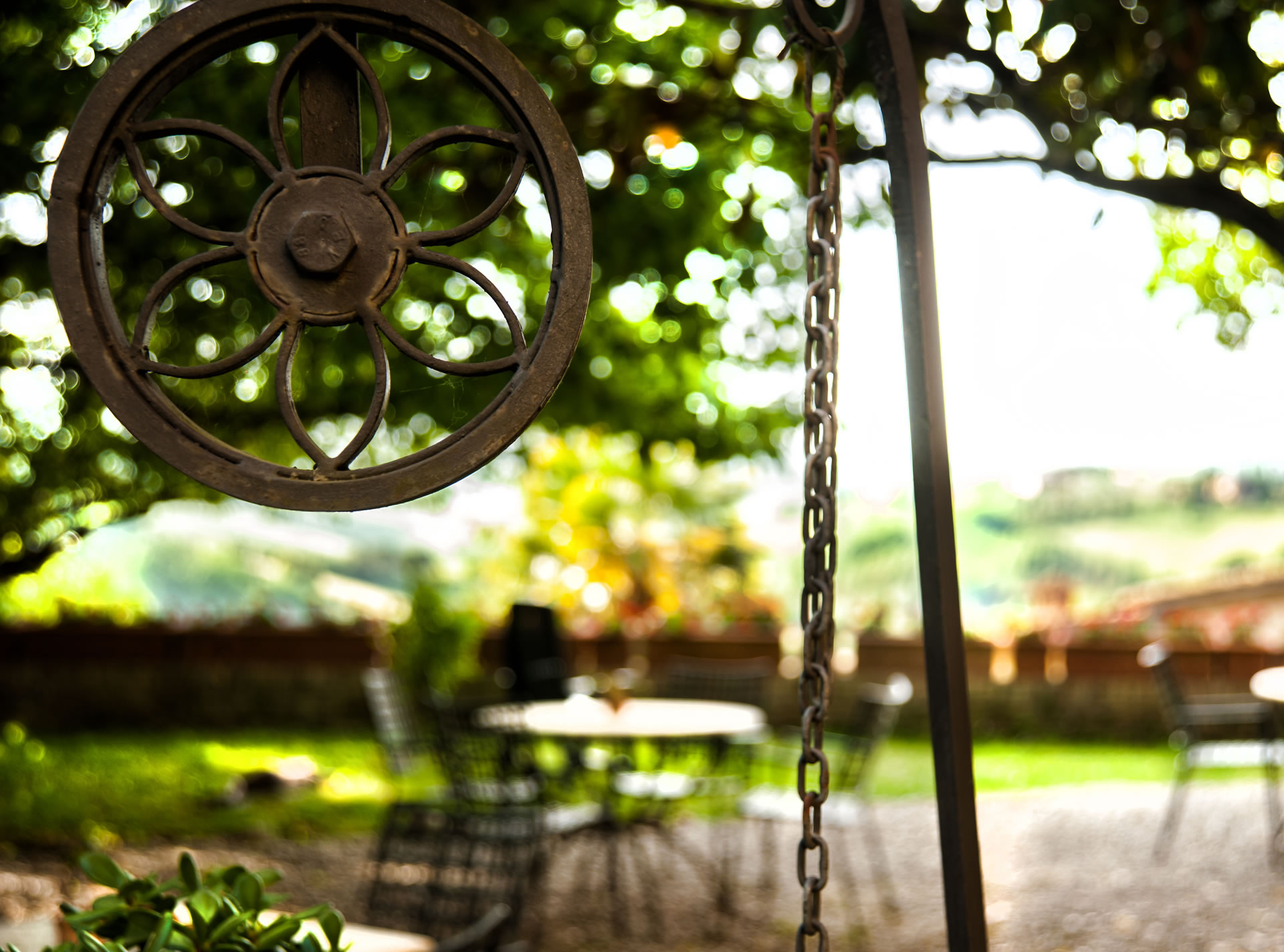 Le jardin panoramique de l'hôtel Santa Caterina à Sienne